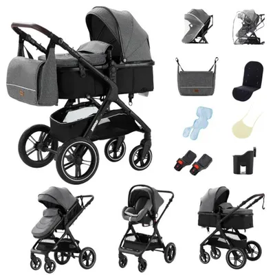 Immagine prodotto di Yazoco Passeggino trio 3 in 1 con seggiolino auto e navicella grigio
