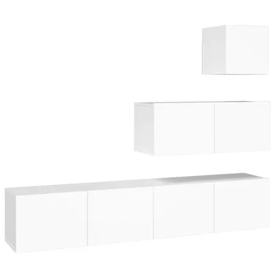 Obrázek produktu pro vidaXL 4dílná sada TV skříněk Bílý dřevěný materiál
