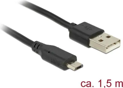Image de Delock 83272 USB Kabel Delock A -> Micro-B St/St 1.50m mit LED sw