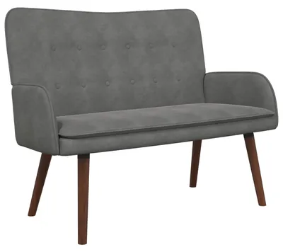 Zdjęcie produktu dla vidaXL Sofa dwuosobowa, ciemnoszara, 115 x 61 x 87 cm, aksamit (V)