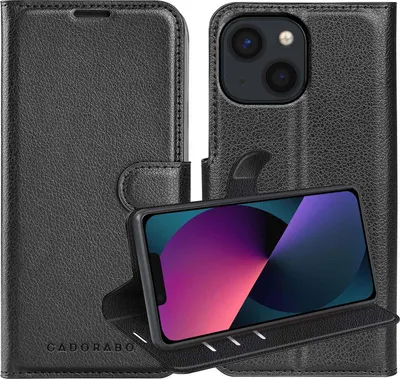 Produktbild von Cadorabo Hülle für Apple iPhone 13 MINI Schutz Hülle in Schwarz Handyhülle Etui Case Cover Magnetverschluss
