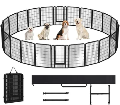 Immagine prodotto di Yaheetech, recinto per cuccioli, set da 24 pezzi, altezza 100 cm, recinto per cuccioli con struttura monoblocco