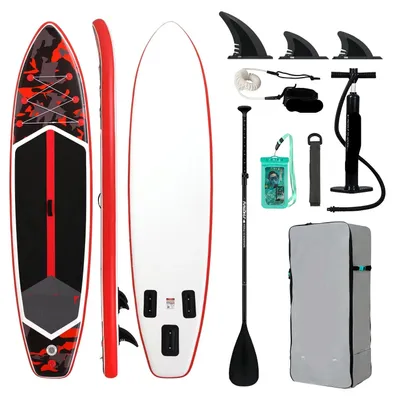 Obrázok produktu pre Supboard – Nafukovacia doska na paddleboarding – 350x84x15 cm – Maximálna nosnosť 165 kg – Obsahuje sedadlo a príslušenstvo – Čierno-biela