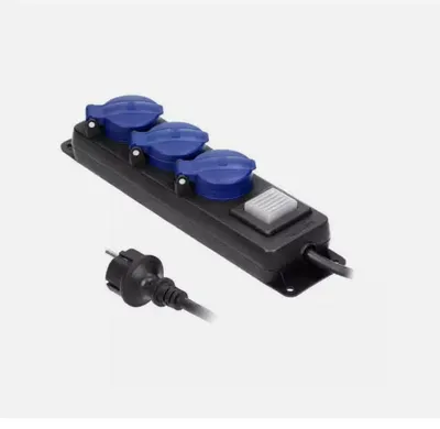 Image de Orno OR-AE-13192(GS) Multiprise 3x avec interrupteur et 5m de câble IP44