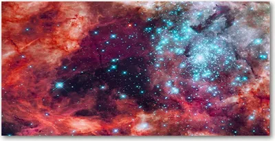 Produktbild von Tulup® Glas-Bild - 100x50 -Wandkunst - Wandbild hinter gehärtetem Sicherheitsglas  - Weltall & Science-Fiction - Magellans Wolke - Mehrfarbig
