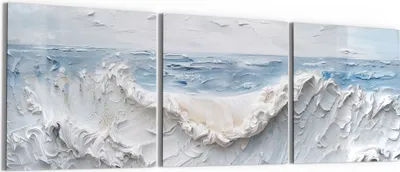 Produktbild von DEQORI Glasbild Echtglas 3x50x50 cm 'Wogen der Stille' Wandbilder XXL groß