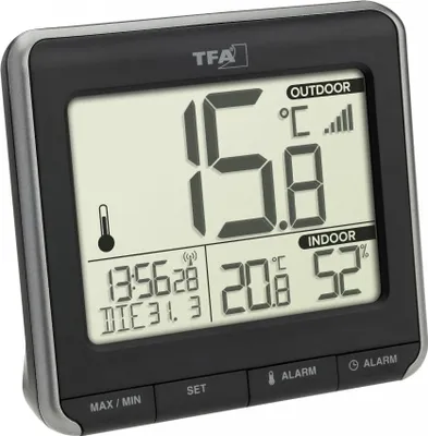 Produktbild von TFA Dostmann PRIO Funk-Thermometer digital Schwarz, Weiß (30.3069.01)
