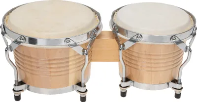 Produktbild von Bongos, stimmbar, 21 cm und 16 cm, aus Holz, Naturfell und Leichtmetall