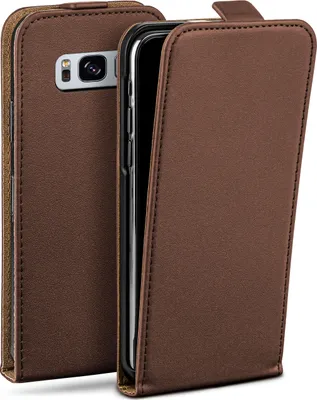 Produktbild von moex® Flip Case kompatibel mit Samsung Galaxy S8 Plus - Hülle mit 360 Grad Schutz, Dunkelbraun