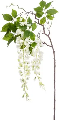 Produktbild von artplants.de Künstlicher Zweig Blauregen NISSRINE mit Blüten, weiß, 145cm - Kunstblumen Blauregenzweig