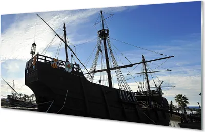 Produktbild von Glasbilder 140x70 Wandkunst Das Schiff Himmel