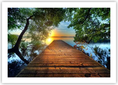 Produktbild von Poster - Poster ohne Rahmen - Brücke See - 70x50 cm - Wand Bild - Wanddeko - Wandbilder - Kunstposter - Wandposter - Bilder - Kunstdruck - Wanddekoration - Wandbild - P2XAA70x50-3528