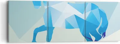 Produktbild von Bild auf Leinwand - Leinwandbild - Pferd Illustration modern Grafik - 90x30cm - Wand Bild - Wanddeko - Leinwanddruck - Bilder - Kunstdruck - Wanddekoration - Leinwand bilder - Wandkunst - CA90x30-2814