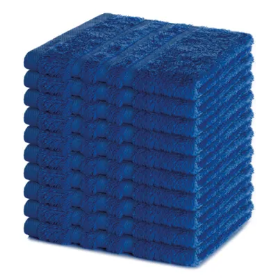 Produktbild von Lavea® Seiftuch 10er Set 30x30 cm, 100% Baumwolle, hochwertige Seiftücher und Gästehandtücher, saugstark, waschbar, Frottierserie Elena - Royalblau