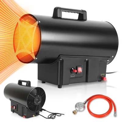 Obrázek produktu pro Plynový ohřívač s ventilátorem, 30 kW, na propan-butan (LPG), stavební ohřívač s tlakem 700 mbar, topidlo pro dílnu, staveniště, garáž, sklad, skleník