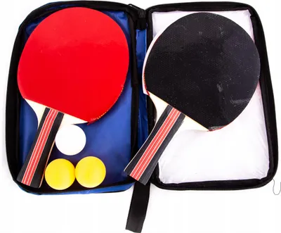 Produktbild von Tischtennis Set mit Hülle - 2 Schläger & 3 Bälle - Ping Pong Schläger Set für Hobby & Freizeit