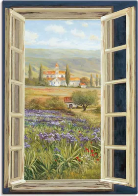 Produktbild von ARTland Leinwandbild Provence Fensterblick Größe: 50x70 cm