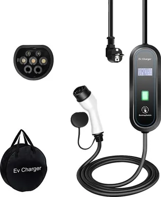 Immagine prodotto di Caricabatterie portatile per veicoli elettrici, uscita 3500 W, corrente di carica regolabile, 16 A 35 kW tipo 2