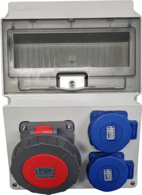 Produktbild von IP65 Stromverteiler Wandverteiler Steckdosen verdrahtet Modulen Anzahl -10 CEE 1x32A  2x230V