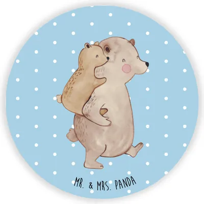 Produktbild von Mr. & Mrs. Panda Kühlschrankmagnet Papa Bär - Blau Pastell - Geschenk, magnet für magnettafel, kühlschrank, Vatertag, Vater, pinnwand, Geburtstag, haftmagnet, Schwester
