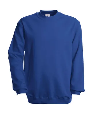 Produktbild von B & C Herren Sweater Sweatshirt Rundhals Pullover Pulli langarm, Größe:M, Farbe:Royal Blau
