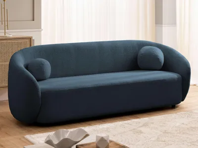 Produktbild von 99rooms Branko 3-Sitzer Sofa Boucle-Stoff ABRIAMO Dunkelblau