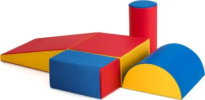 Image de 5 pièces. Blocs de construction en mousse pour courir et grimper. Blocs de construction géants en mousse colorée.