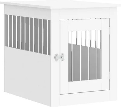 Zdjęcie produktu dla vidaXL Klatka dla psa w stylu meblowym biała 55x75x65 cm materiał drewnopochodny