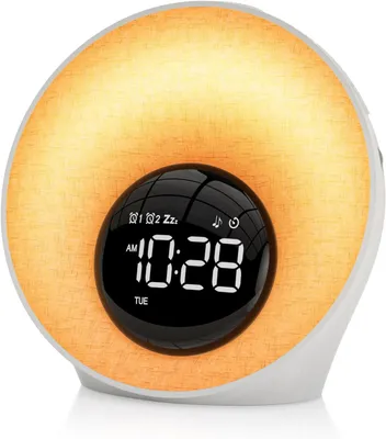 Produktbild von Tageslichtwecker 2 Weckzeiten, 7 Wecktöne, 30 natürliche Klänge, RGB Nachtlicht, für Schlafzimmer