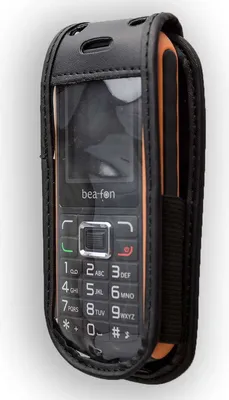 Produktbild von caseroxx Ledertasche mit Gürtelclip kompatibel mit Bea-fon AL550 aus Echtleder, Tasche mit Gürtelclip und Sichtfenster