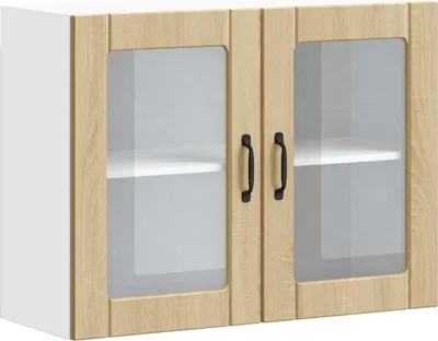 Produktbild von vidaXL Küchen-Hängeschrank mit Glastür Lucca Sonoma-Eiche Holzwerkstoff