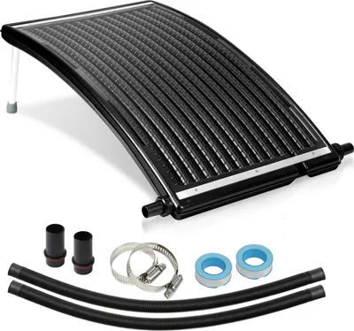Obrázek produktu pro Aopunly solární ohřev bazénu vyhřívání bazénu výsuvný držák černý solární absorbér 110 x 65 x 15 cm - zakřivený typ