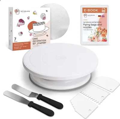 Produktbild von Wenburg Tortenset inkl. Tortenplatte - zum Backen & Verzieren von Torten & Co.