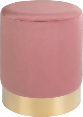 Zdjęcie produktu dla PUFA Gamby różowa/złota WELUROWA styl glamour złota podstawa