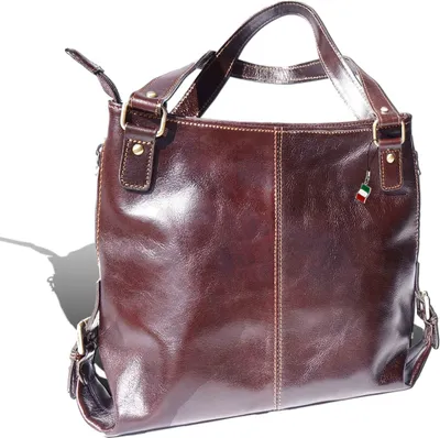 Produktbild von Florence Leder Tasche Damen Schultertasche Henkeltasche Shopper braun 40x14x28cm inklusive Italien Flagge D2OTF136N