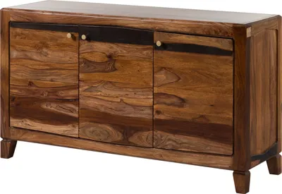 Image de MASSIVMOEBEL24 | ANCONA #221 Buffet haut en sheesham - laqué / brun foncé 140x45x80