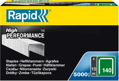 Obrázok produktu pre Rapid 11910711, Balík svoriek, 1 cm, 5000 svoriek, R34, R44, R64, ALU740, ALU840, ALU940, R11, R311, R54, E-tac, ESN114, R214, PS111, 110 mm, 55 mm