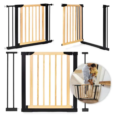 Obrázek produktu pro ECOTOYS SF-011-BC Bezpečnostní zábrana na schody a dveře 74-100 cm, kov a dřevo