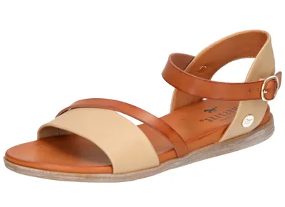 Produktbild von Mustang Damen Sandale Schnalle Riemen flach 1424-807, Größe:39 EU, Farbe:Beige