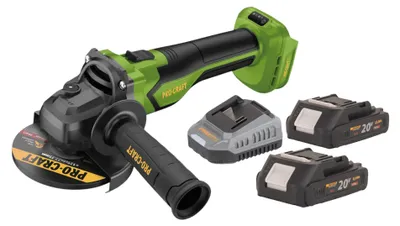 Productafbeelding van Procraft PGA22-BB accu haakse slijper 20 V 125 mm borstelloos + 2x accu 2,0 Ah + oplader