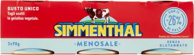 Produktbild von Simmenthal Menosale Leckeres Mageres Fleisch in Gemüsegelee und Honig mit -26% Salz (3 x 90g) Dosenfleisch Fertiggericht aus Rindfleisch