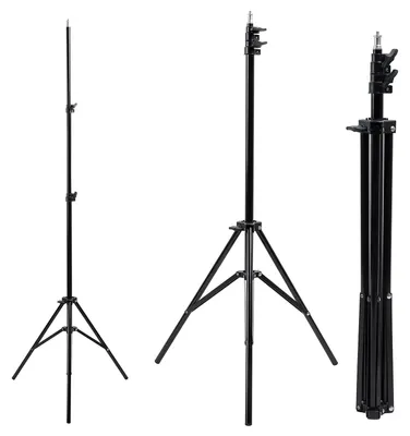 Produktbild von Lichtstativ Ständer Dreibeinstativ - 62 bis 190 cm - Max. 3 kg - Ringleuchte 12 Zoll - Schwarz