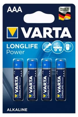 Image de Blister 4 piles alcaline lr03 / aaa - varta longlife power - 4903