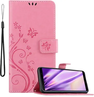 Produktbild von Cadorabo Hülle für Samsung Galaxy A7 2018 Schutz Hülle in Rosa Schutzhülle Handy Hülle Etui Case Blumen Flower