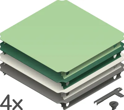 Produktbild von Quadro Plattenset S Erweiterungs-Set mit 4 großen Platten zur Erweiterung des Quadro-Baukastens – Mint