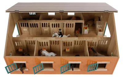 Produktbild von Van Manen Pferdestall mit 7 Boxen  72,5x60x37,5 cm passend für Schleich & Bully