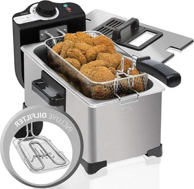 Obrázok produktu pre Elektrická fritéza 3 litre – nerezová – objem 3 litre – 190 °C – 2000 W