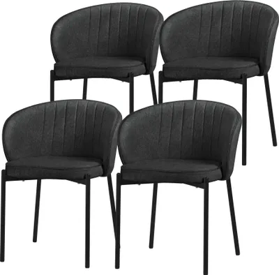 Produktbild von ML-Design Esszimmerstühle 4er Set Anthrazit Küchenstühle mit Stoffbezug Metallbeinen Wohnzimmerstuhl Rückenlehne Polsterstühle für Esszimmer & Küche
