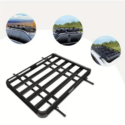 Immagine prodotto di Portapacchi universale in alluminio per tetto: baule da tetto, portapacchi per auto, cassone da tetto, sistema di carico per tetto - 140 cm