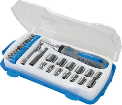 Immagine prodotto di Chiave a bussola e cricchetto reversibile, set da 28 pezzi Set da 28 pezzi